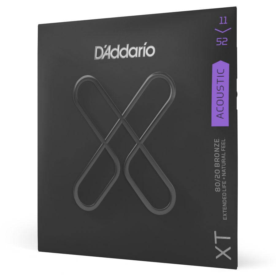 

Струны для акустической гитары D`ADDARIO XTABR1152 XT 8020 Bronze Custom Light 11-52