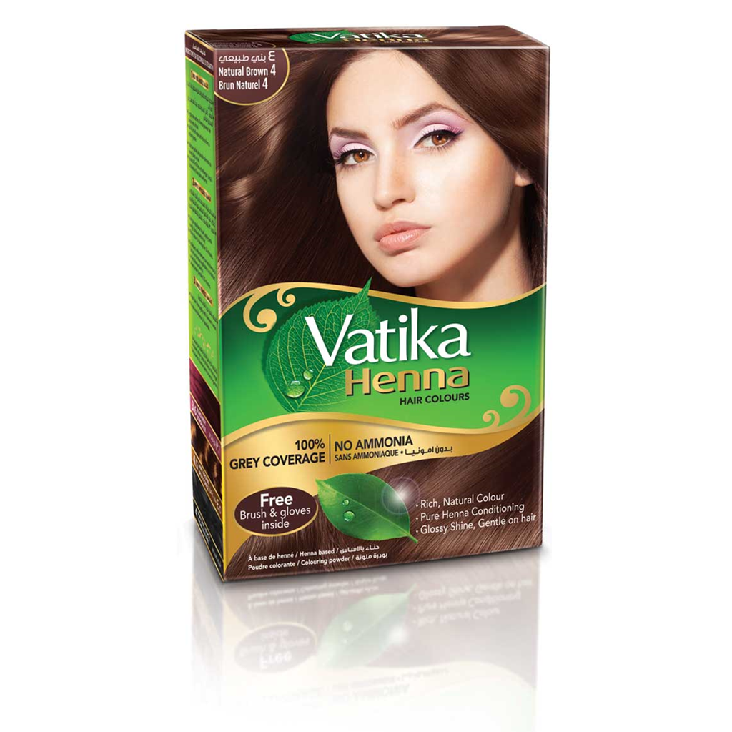 

Краска для волос на основе хны Dabur Vatika Natural Brown 4 натуральный коричневый 6 х 10 г