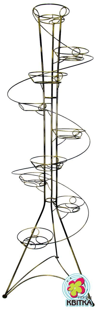 

Напольная Металлическая Подставка для Цветов на 9 Горшков "Спираль" Круглый Металл