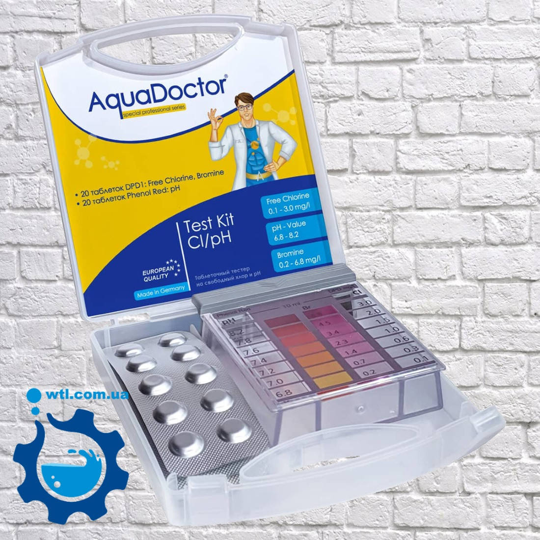 

Таблеточный тестер для бассейна проверка pH и активного хлора в бассейне Aquadoctor MINI pH и CL | Германия
