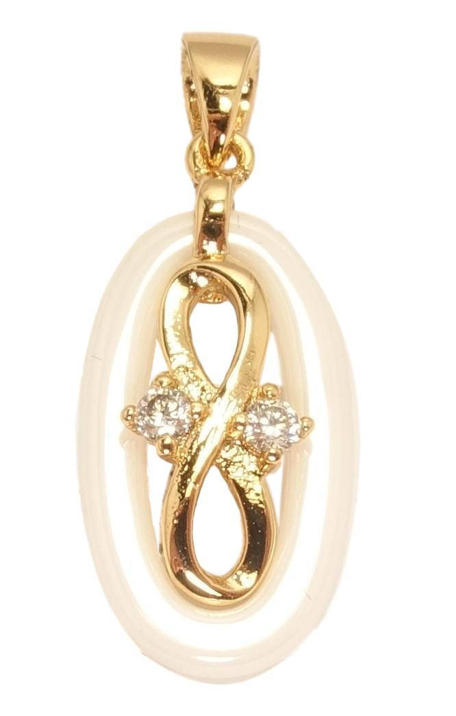 

Кулон Xuping Позолота 18 К "Восьмерка в белом овальном керамическом кольце"