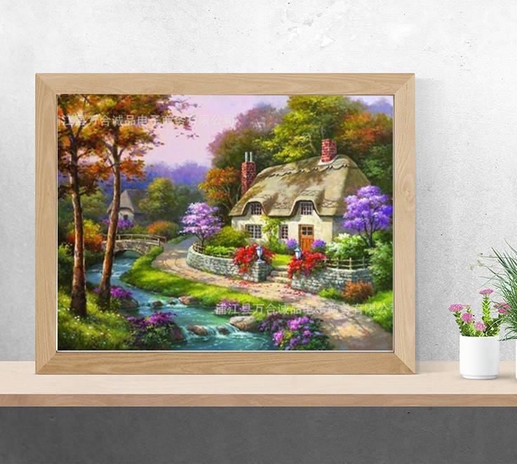 

Алмазная мозаика "В деревне", картина стразами. Блестящая. 40*50 см