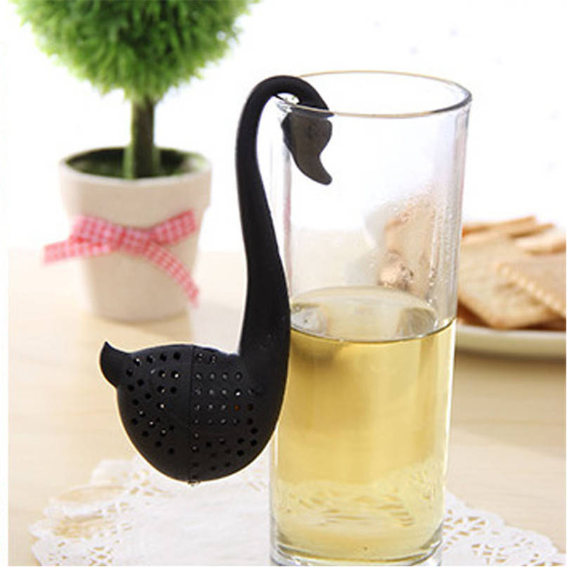 

Ситечко для заваривания чая Tea Strainer "Лебедь", пластмассовое, черное., Черный