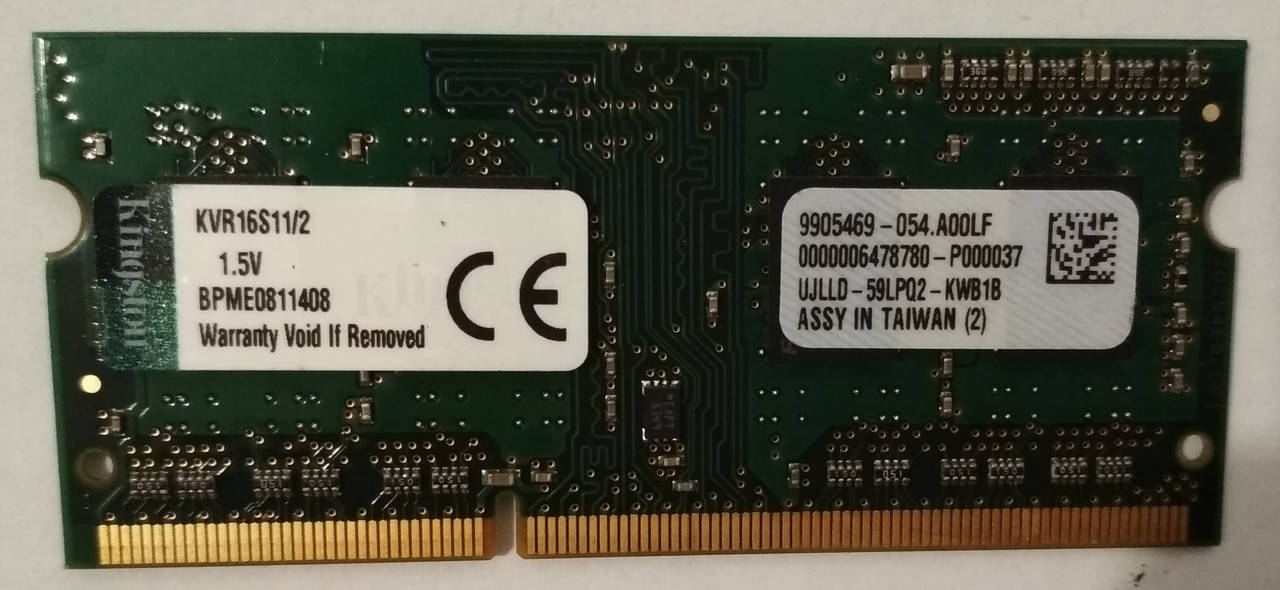 

Для ноутбука 2GB DDR3 1600MHz Kingston PC3 12800S 1Rx8 RAM Оперативная память
