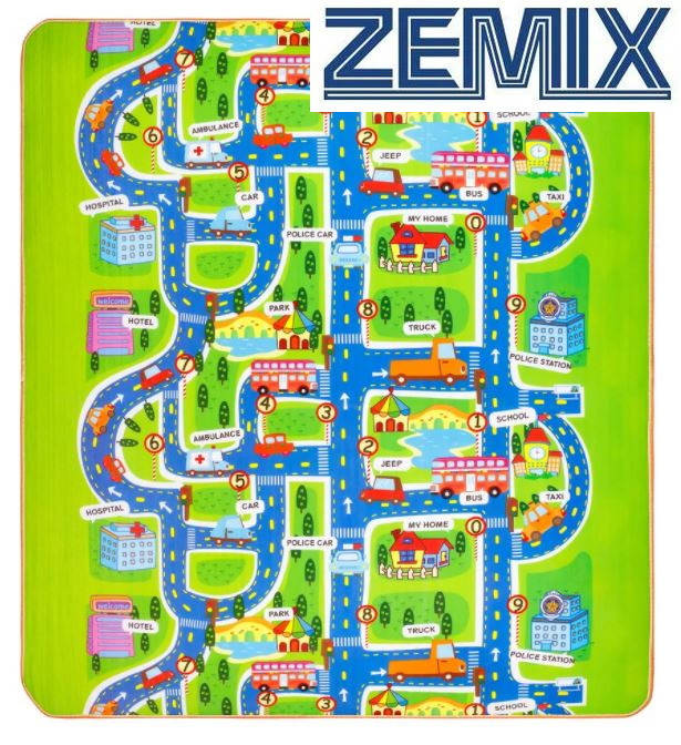 

Детский двухсторонний развивающий коврик Город/Парк с животными 200x180x1см