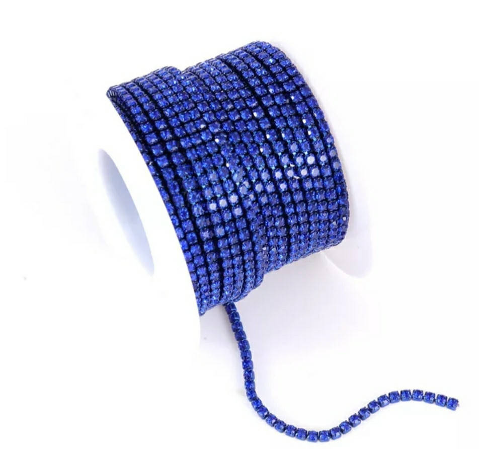 

Стразовая цепочка, ss10, Sapphire, Синий