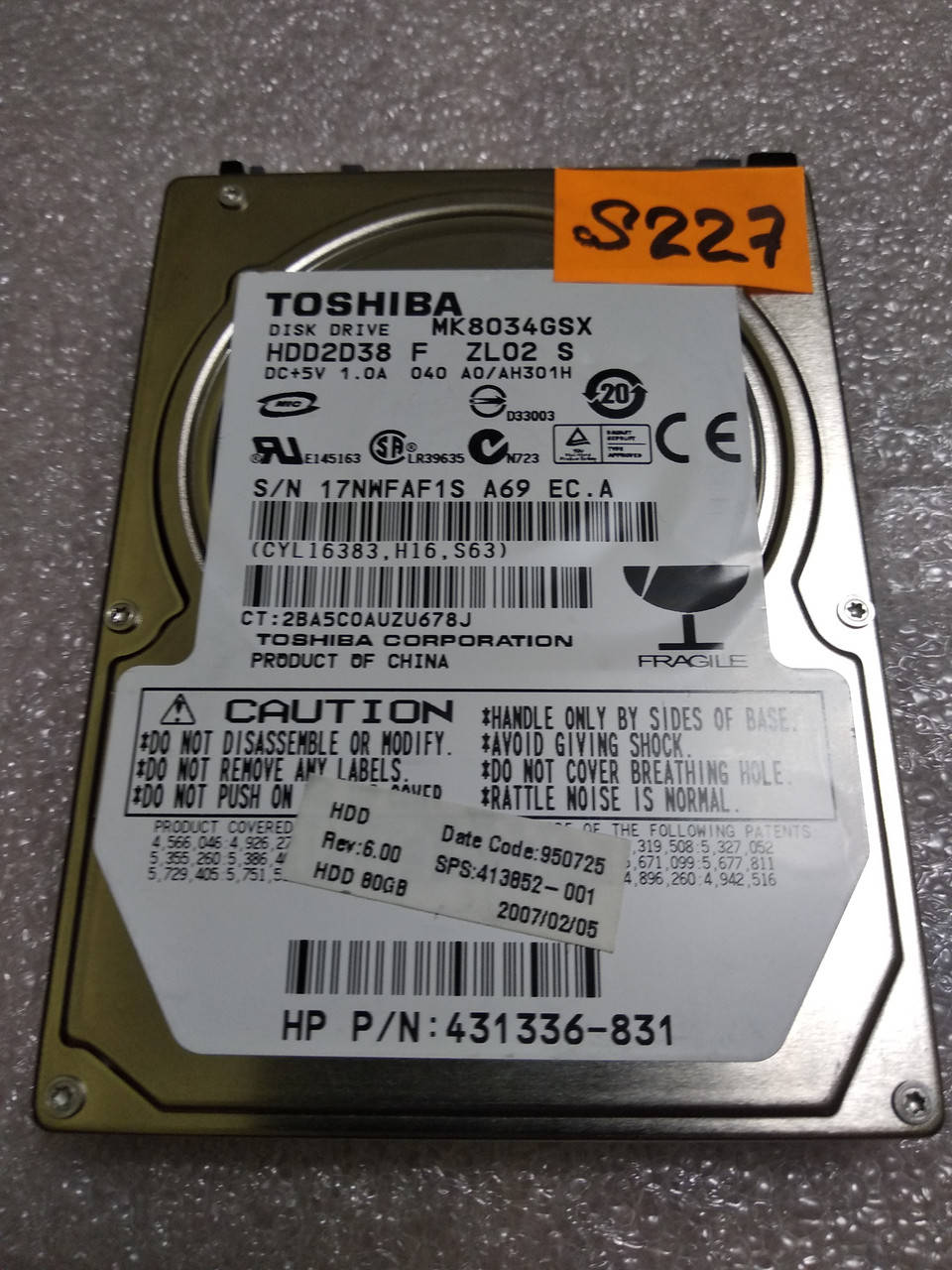 

Жесткий диск 80GB Toshiba / HDD для ноутбука #227