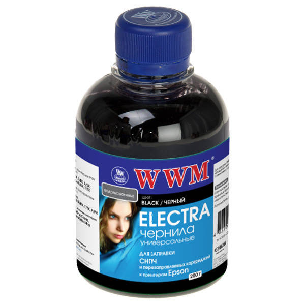 

Чернила WWM ELECTRA для Epson, 200г Black, Водорастворимые (EU/B)