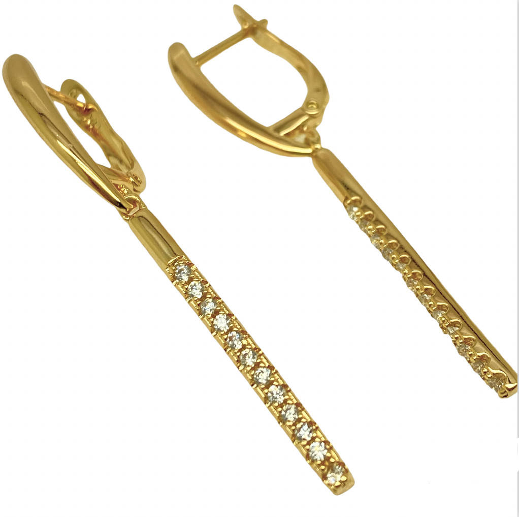 

Серьги гвоздики Xuping. 18k. 41х2 мм