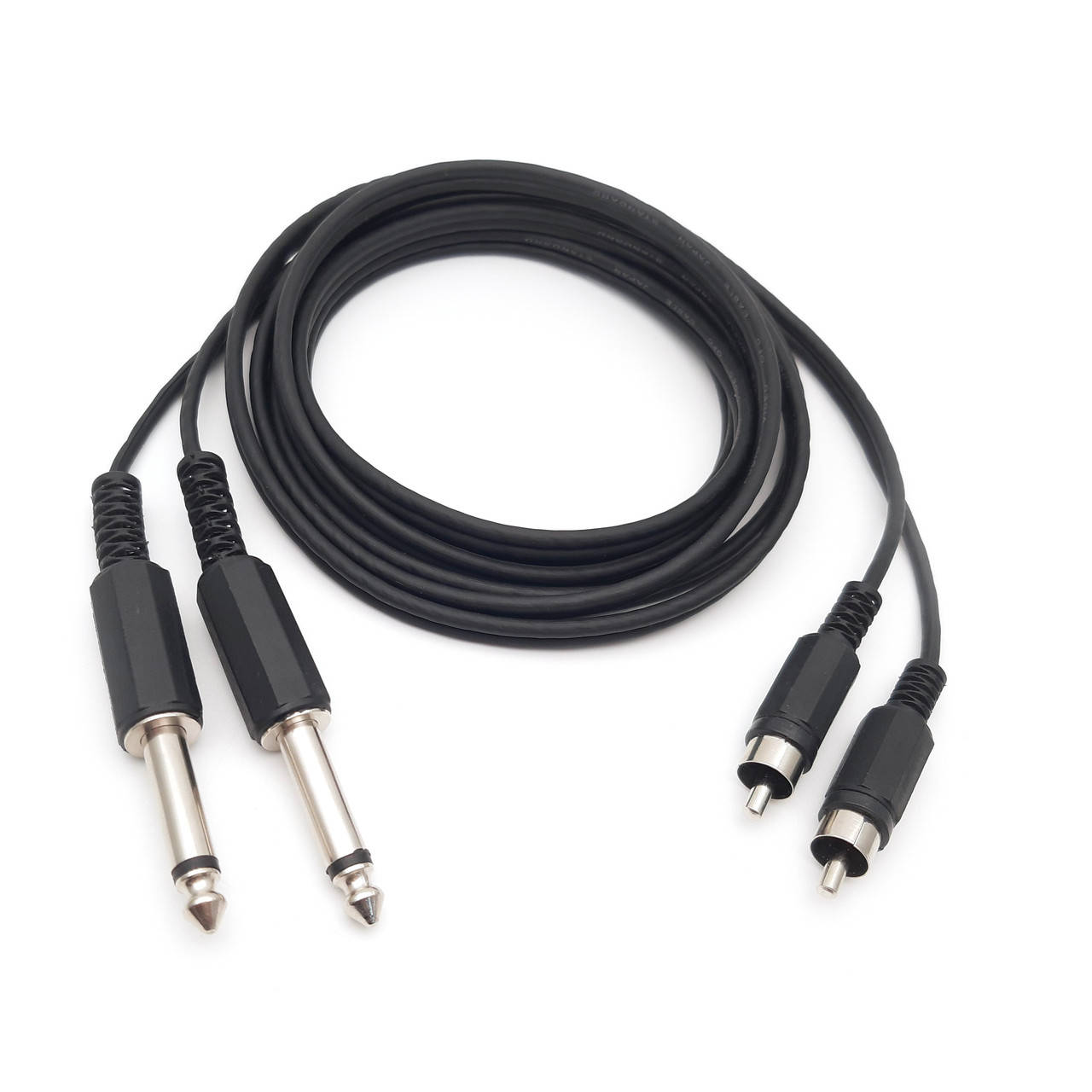 

Кабель 2x jack 6.3 mm to 2RCA пластик 7.0, Черный