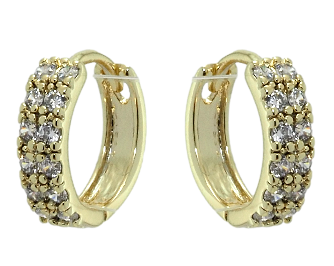 

Серьги Xuping Позолота 14K колечки "Дорожки с цирконием"