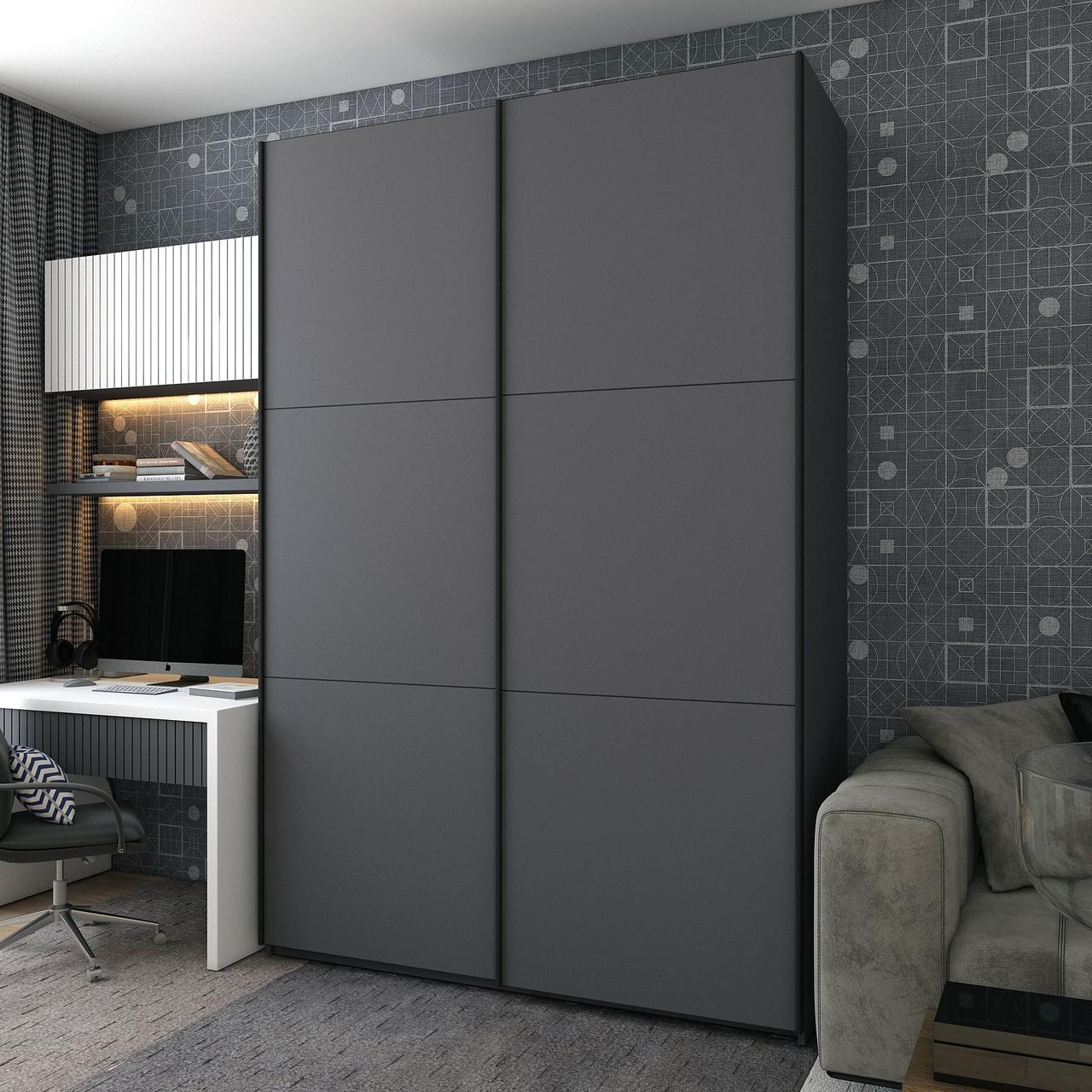 Шафа купе Doros G-Caiser Графіт Графіт 2 ДСП 160х60х240 (42005085)