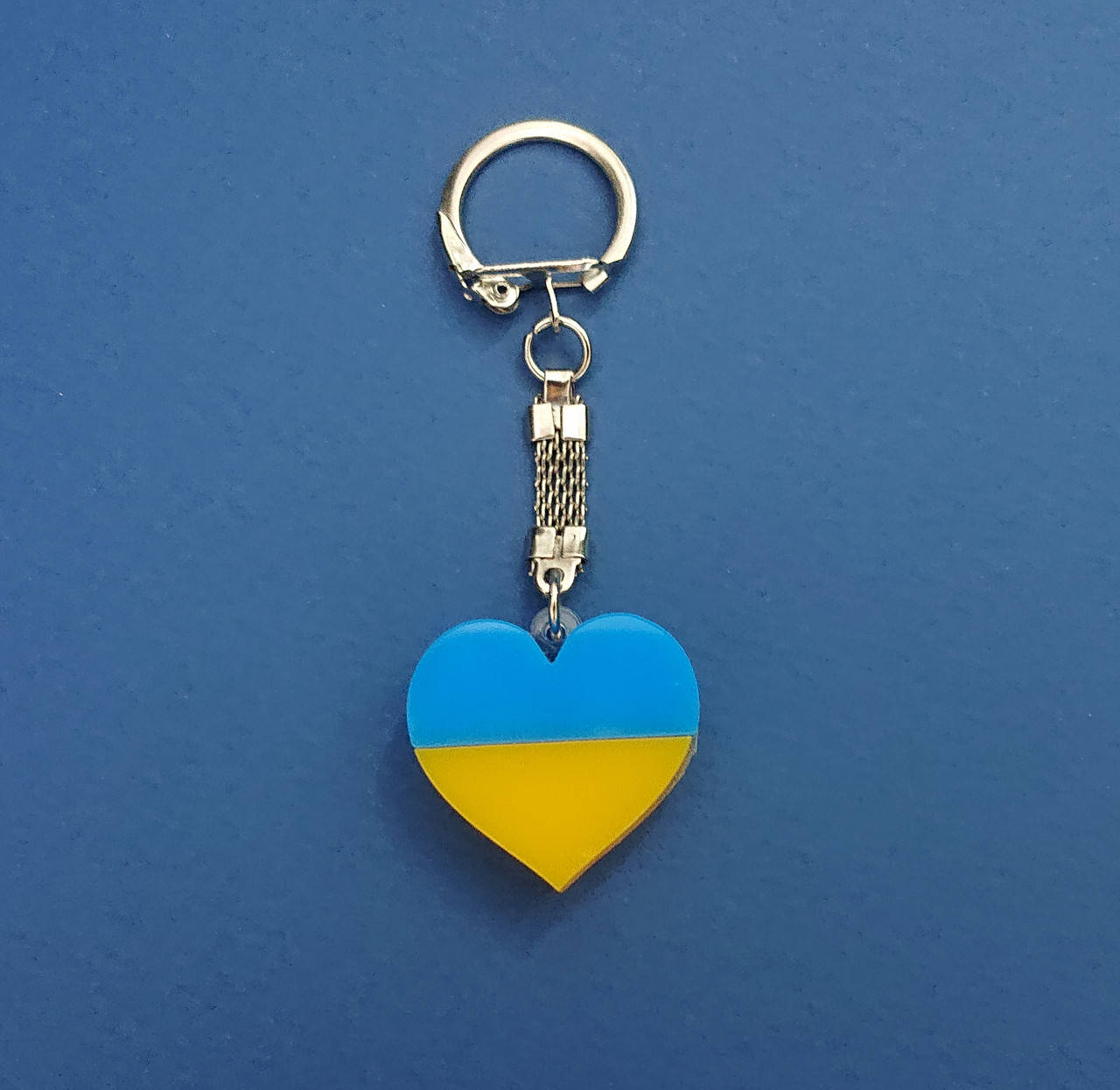 

Брелок для ключей металлический "Сердце-Флаг Украини", Разные цвета