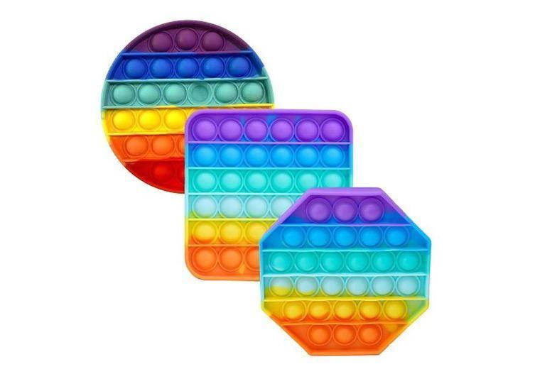 

Сенсорная игрушка антистресс Push Pop Bubble Rainbow Радуга 1 шт.