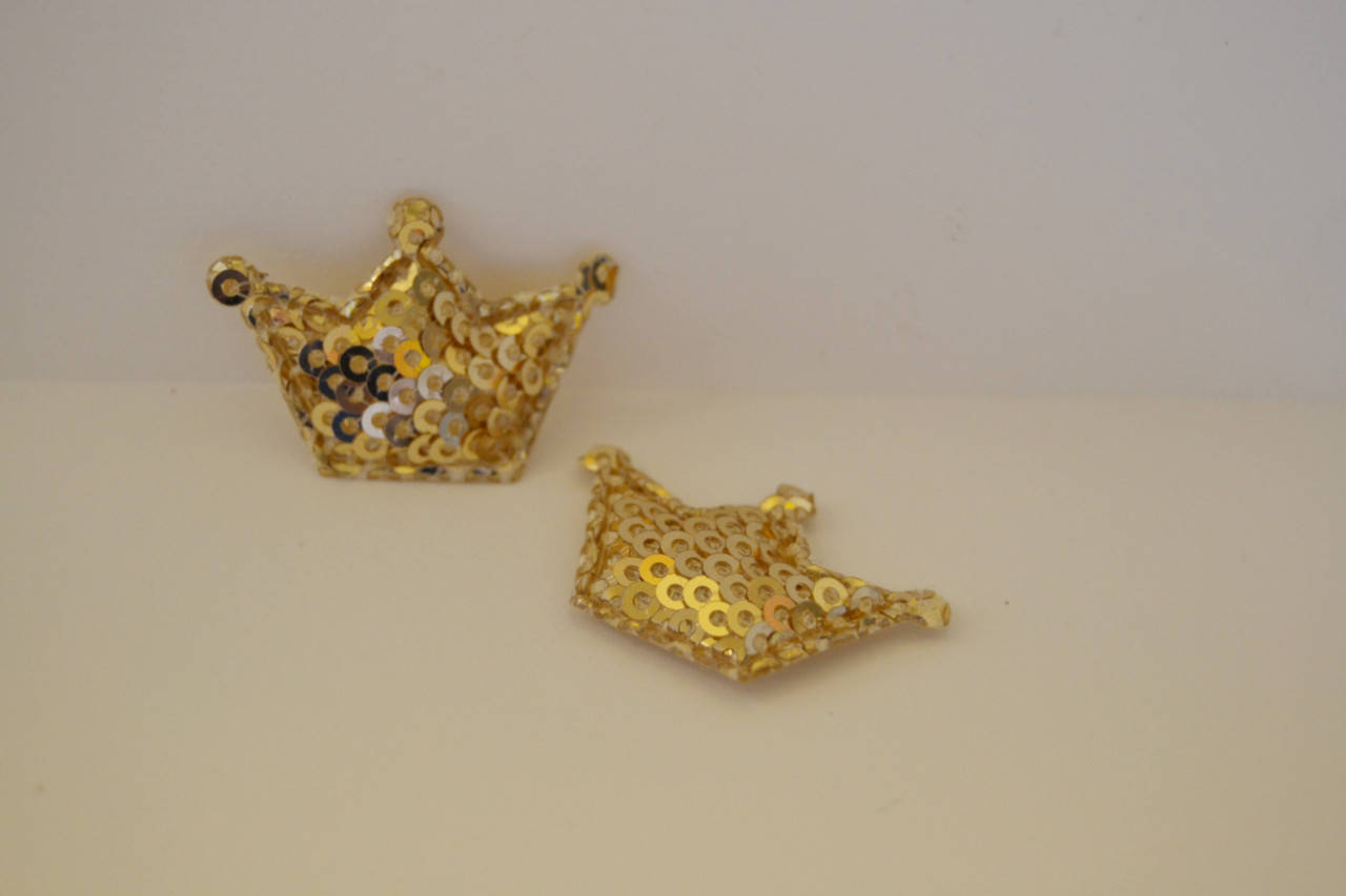

Аплікація Корона з пайєтиками, 2*3см, кольор- золотий