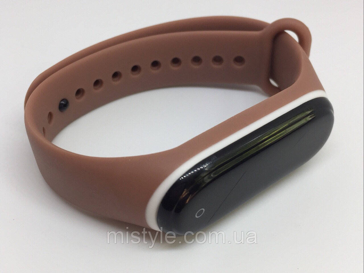 

Ремешок для фитнес-браслета Xiaomi mi band 3 ми бенд 4 двухцветный коричневый с белым