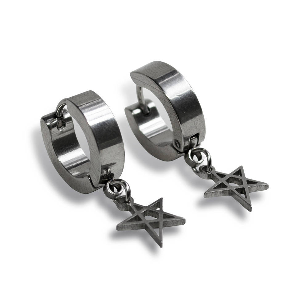 

Серьга кольцо SP-65 с подвеской звездой