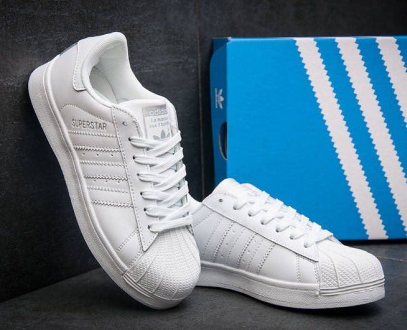 

Кроссовки мужские Adidas Superstar Fully White Адидас суперстар белые классические, Белый