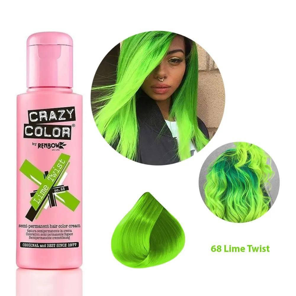 

Тинт-краска для волос №68 лайм, 100мл CRAZY COLOR