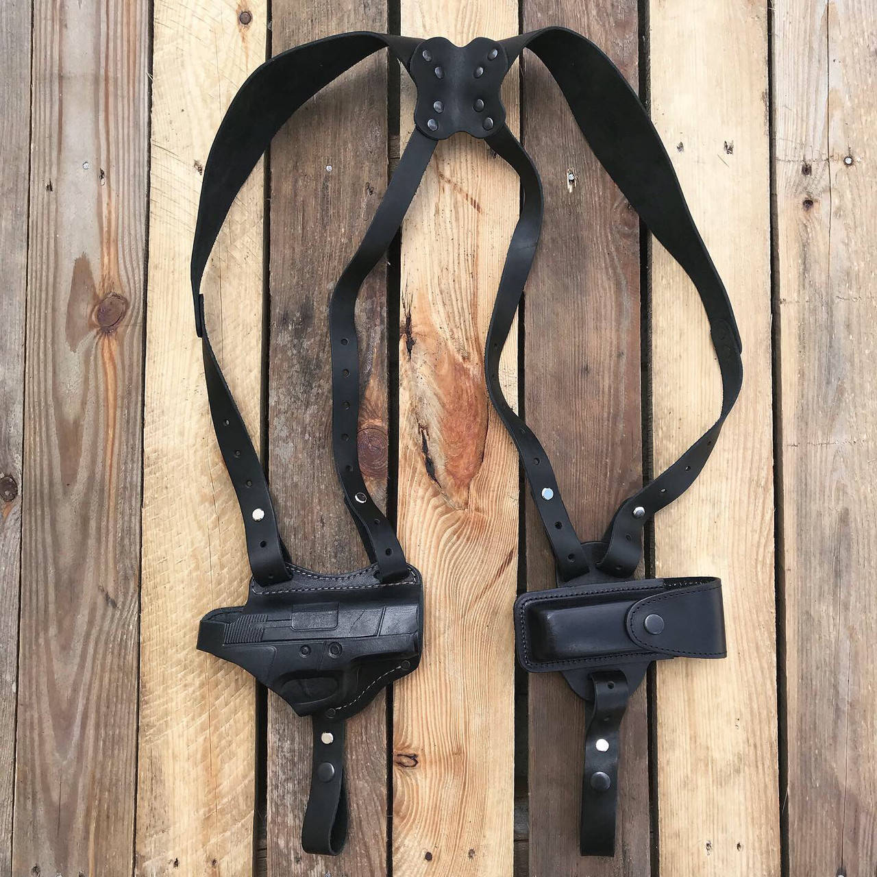 

Оперативная кобура двухсторонняя Форт-17 из кожи (чехол/магазин), Черный