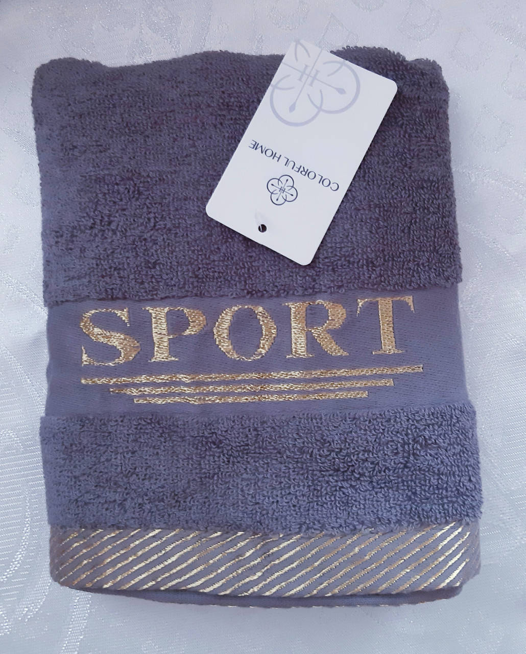 

Полотенца (рушники) руки, кухня, лицо 35*75 махра серый "Спорт"