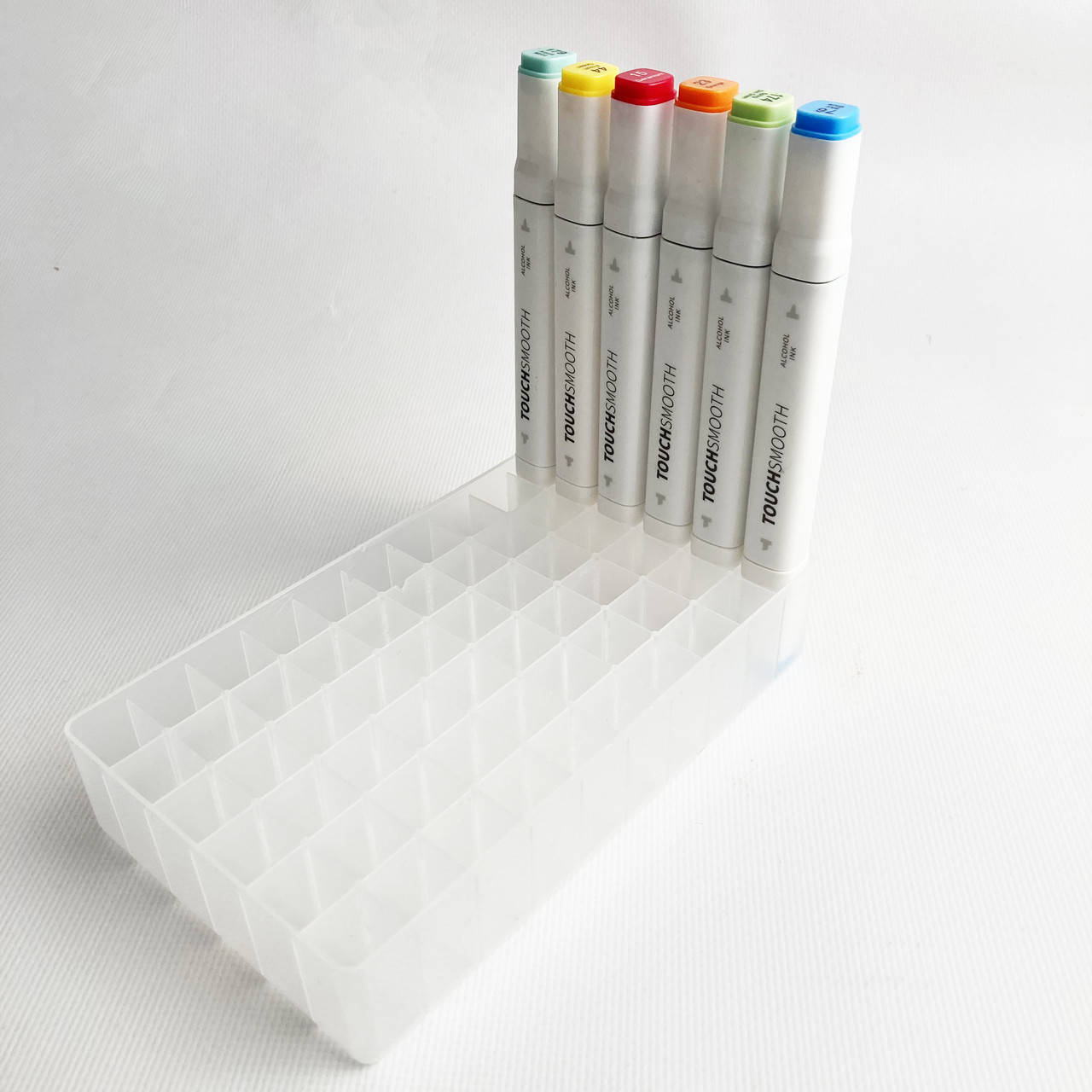 

Подставка для маркеров органайзер для канцелярских принадлежностей 60 ячеек Прозрачная