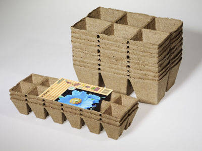 

Торфяные кассеты на 12 ячеек Джиффи квадратные 6х6 см Jiffy