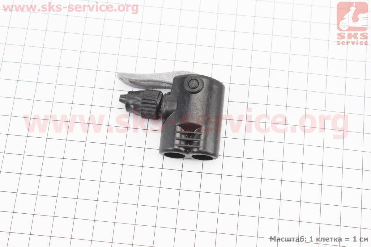 

Наконечник шланга насоса, раздельно под штуцера Schrader&Presta, пластмассовый