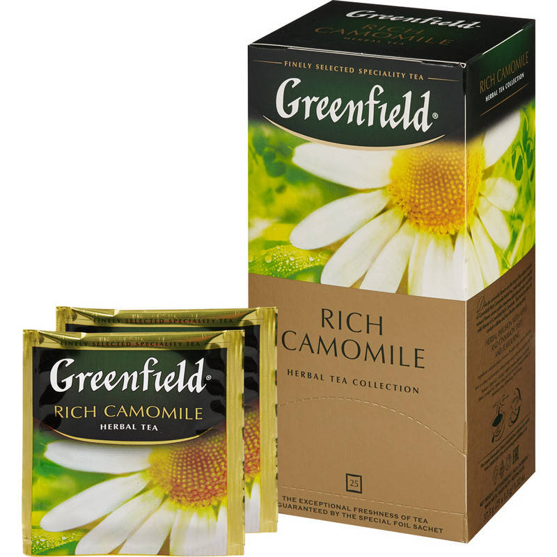 

Чай травяной с ромашкой и корицей Greenfield «Rich Camomile» (25 пакетиков х 2г) 50г