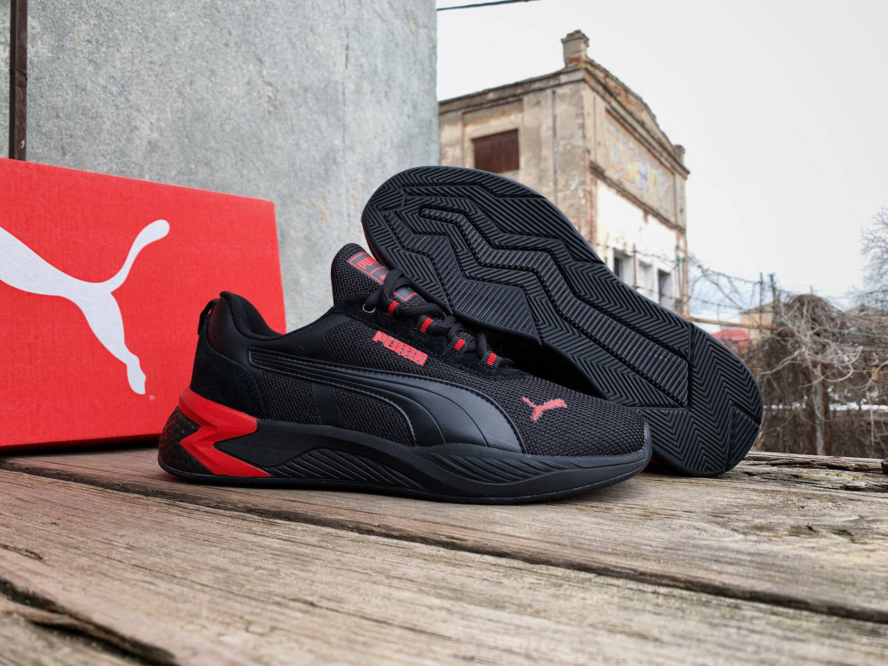 

Мужские кроссовки Puma Black Red черные, Черный