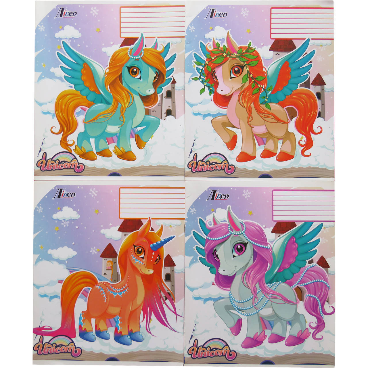 

Тетрадь школьная в косую линию 12 листов Лидер, пони