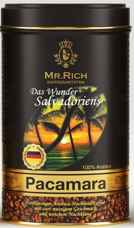 

Молотый кофе Mr. Rich Pakamara 250 грамм в жестяной банке