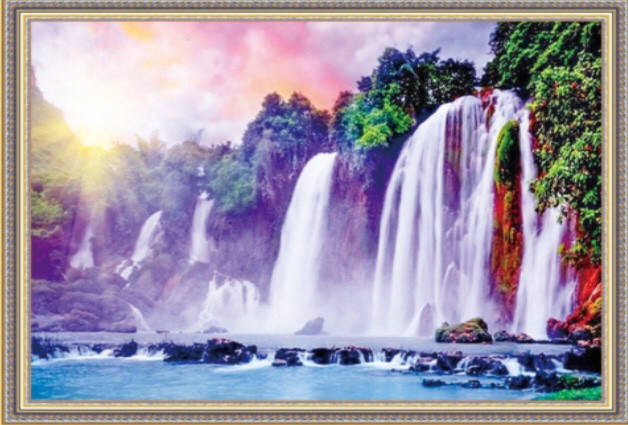 

65*50см Водопад на закате, алмазная живопись, полная выкладка