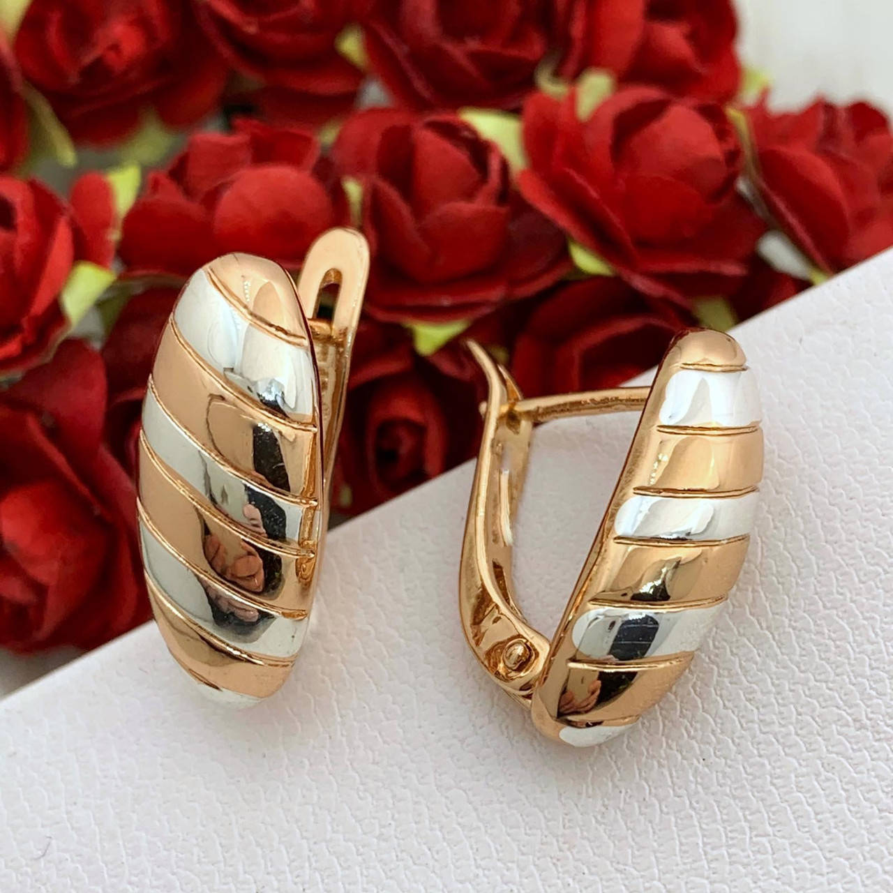 

Серьги ЕА 1060, Размер 20*7 мм, Позолота РО+Родий