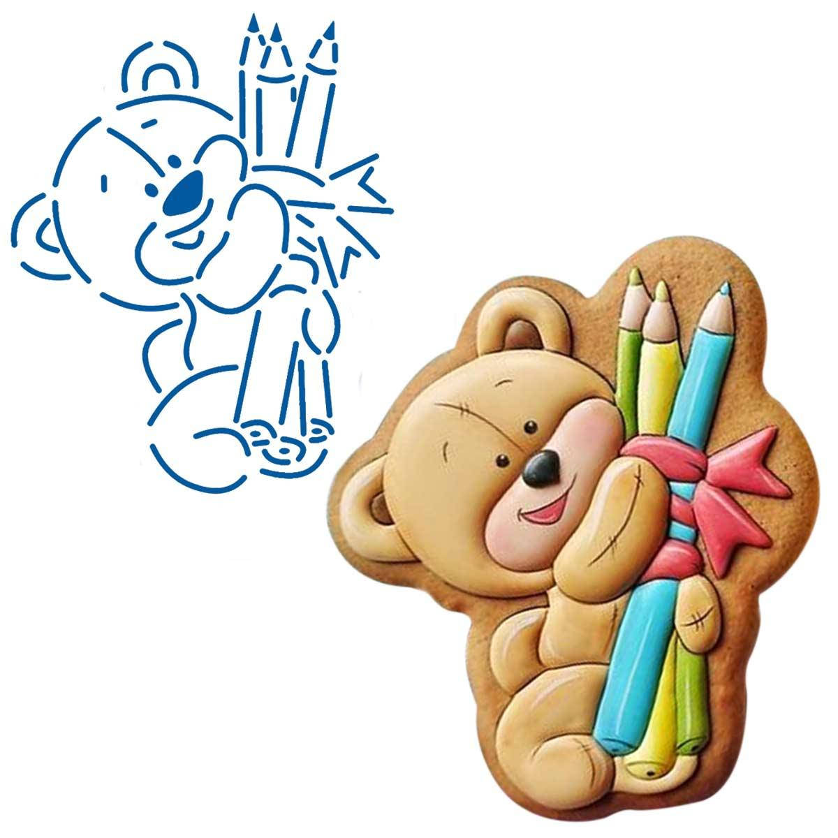 

Трафарет Мишка с карандашами 11 см (TR-2)