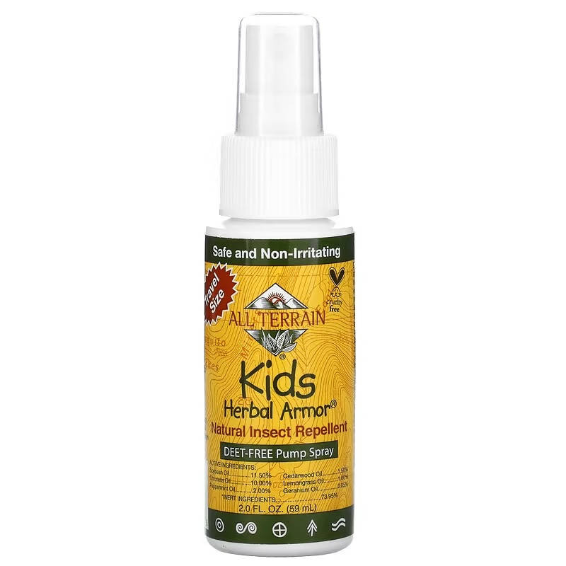 

Натуральный спрей от насекомых, All Terrain, Kids Herbal Armor, 59 мл (ALT-01014)