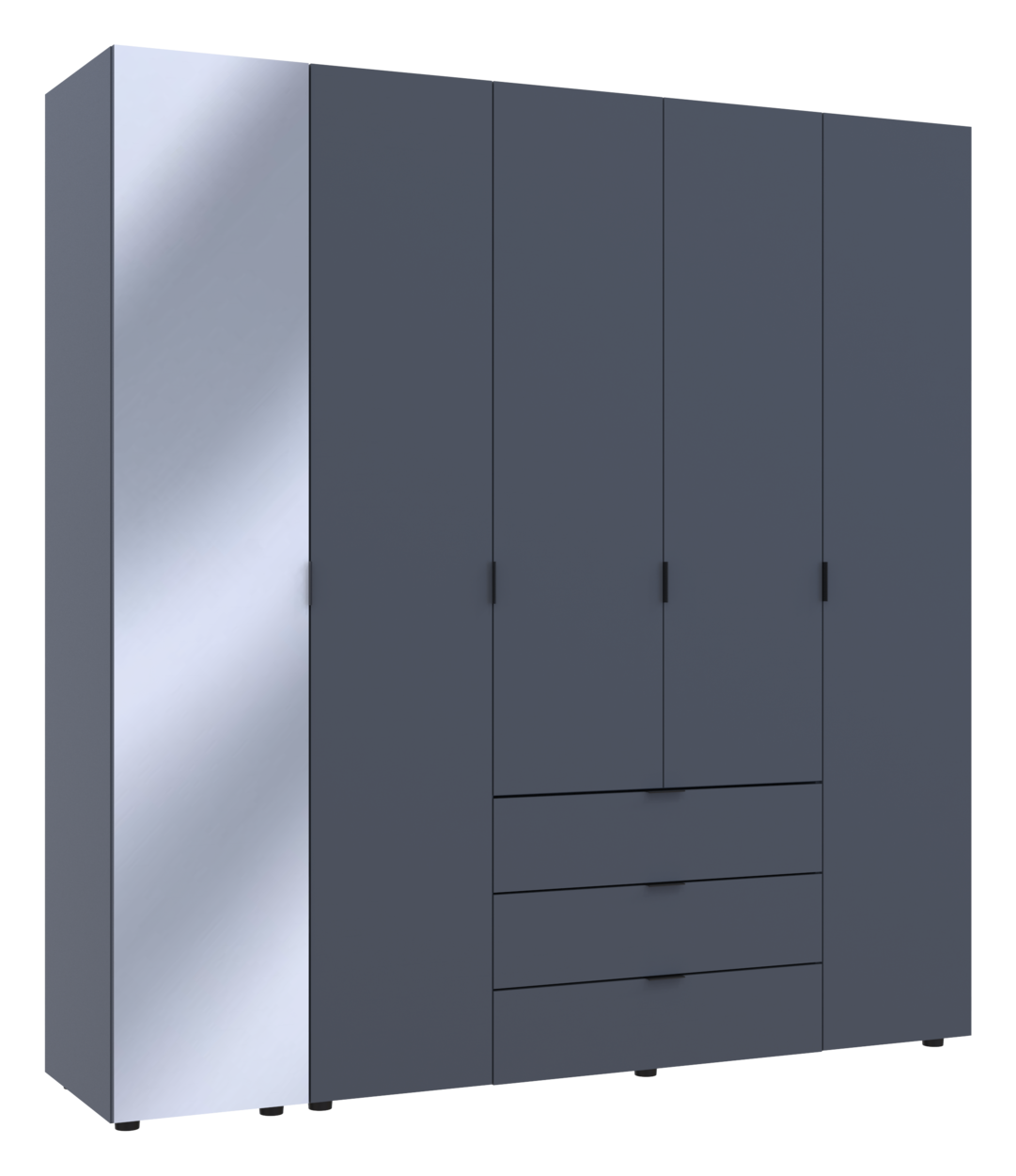 Шафа для одягу Doros Гелар Графіт 4ДСП/Дзеркало 194х49.5х203.4 (42002161) 6