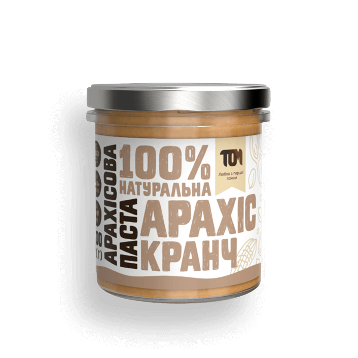 

Натуральная арахисовая паста ТОМ (300 г) crunchy
