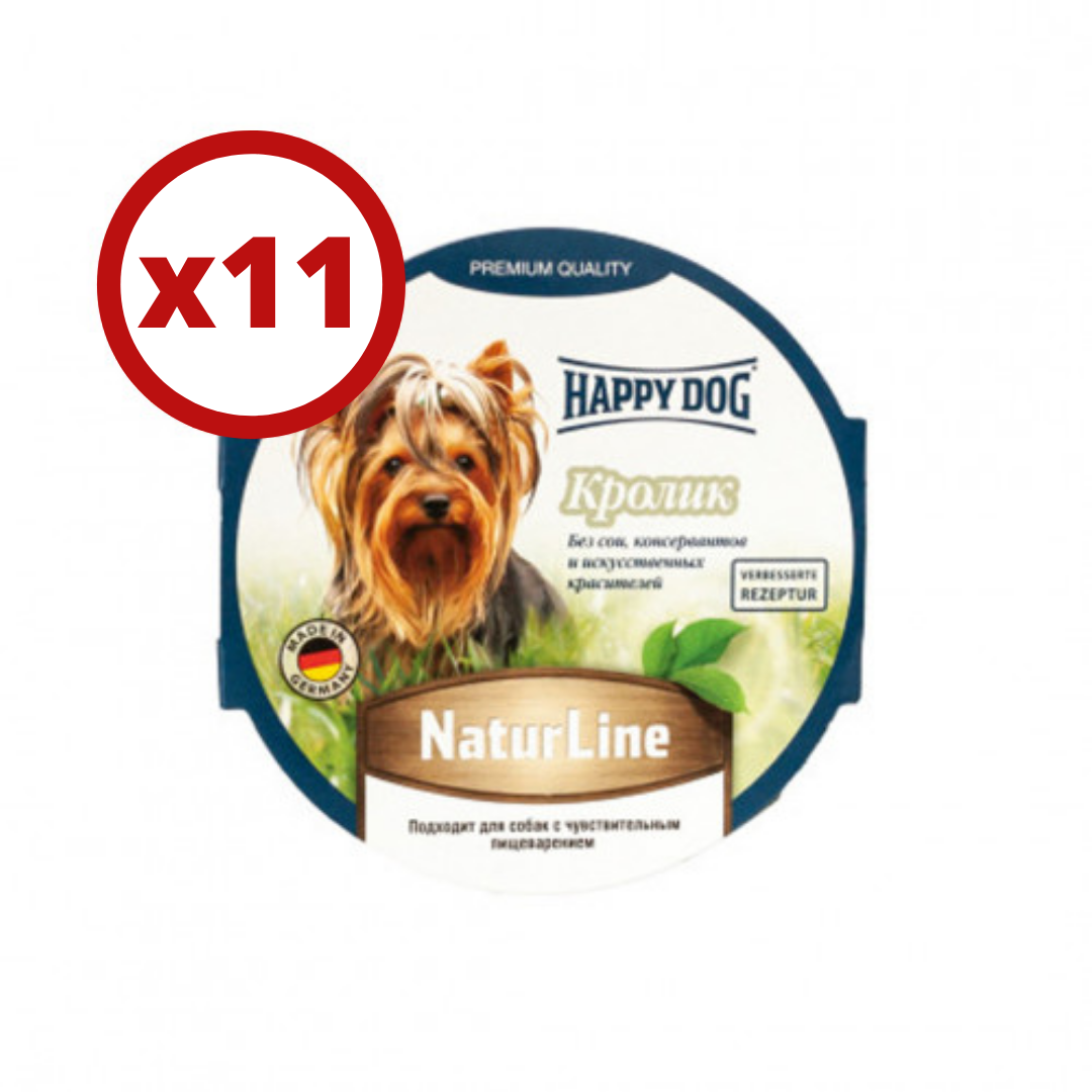 

Happy Dog 85г * 11шт паштет для собак (кролик)