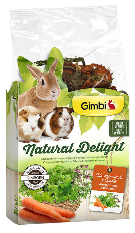 

GimBi Natural Delight Трав'яний мікс для гризунів трави і морква 100г