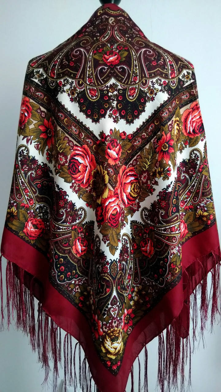 

Платок украинский бордовый