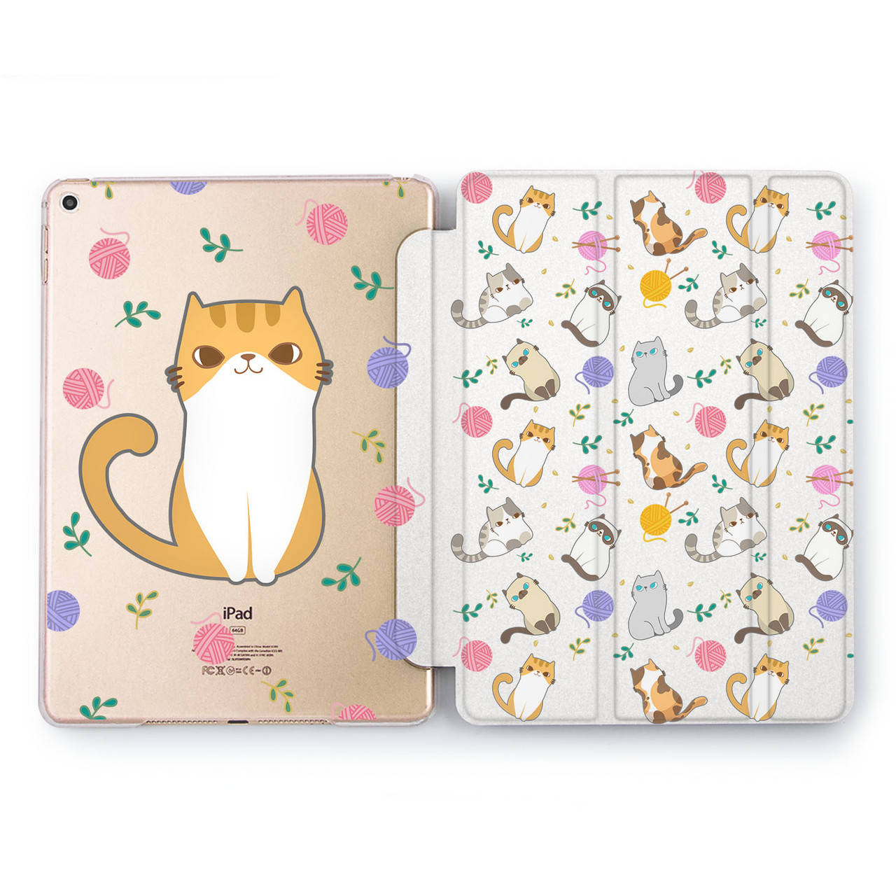 

Чехол книжка, обложка для планшета Apple iPad (Кавайный котик) Pro Air 7.9 9.7 10.2 10.5 11 12.9 mini 1 2 3 4 5 case smart cover