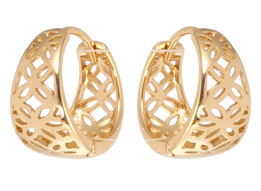 

Серьги Xuping Позолота 18K колечки "Резной орнамент"