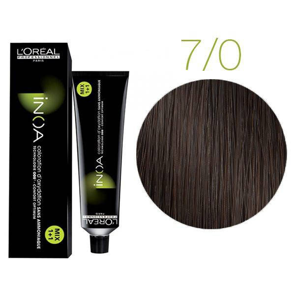 

Крем-краска для волос L'Oreal Professionnel INOA Mix 1+1 №7/0 Темный шатен 60 мл