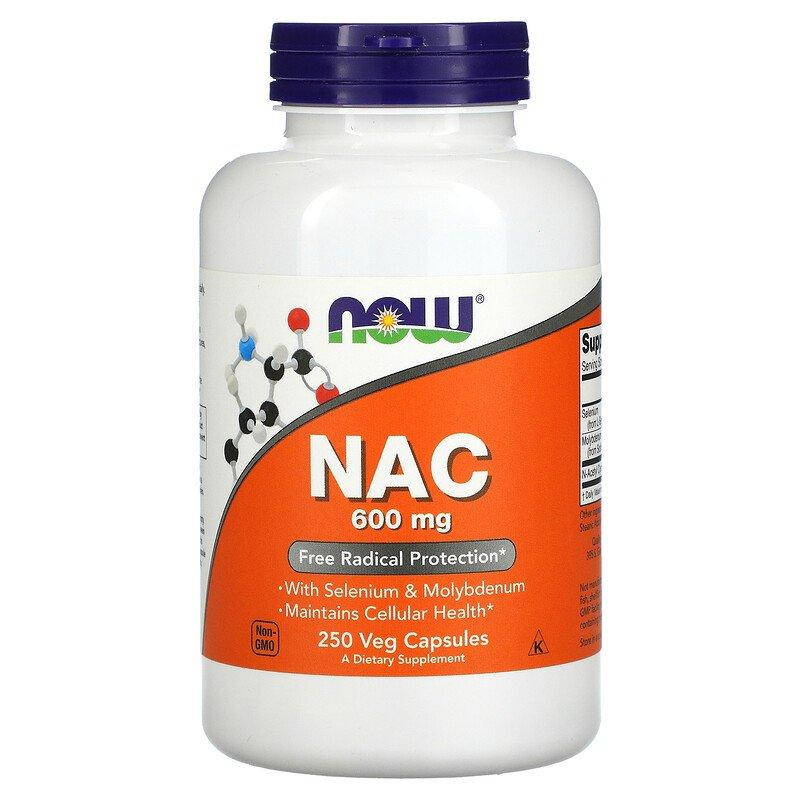 

Ацетилцистеин, NAC (N-Acetyl Cysteine), Now Foods, 600 мг, 250 капсул (NOW-00086)