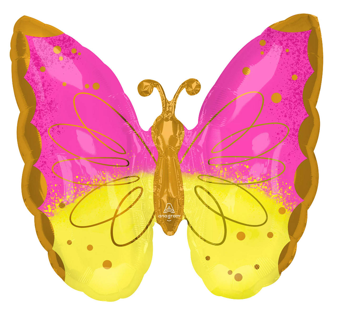 

А 25" Butterfly Pink & Yellow Pkg. Шар воздушный бабочка - В УП, Разные цвета