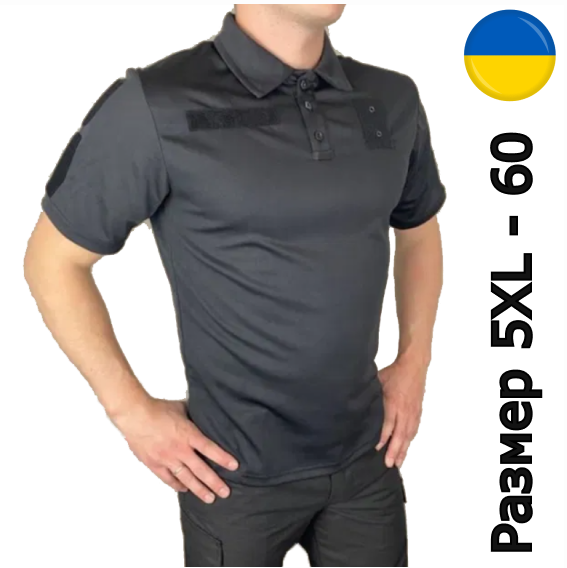 

Футболка поло для Полиции (Размер 5XL - 60р) COOLPASS с велкро для Полиции цвет черный
