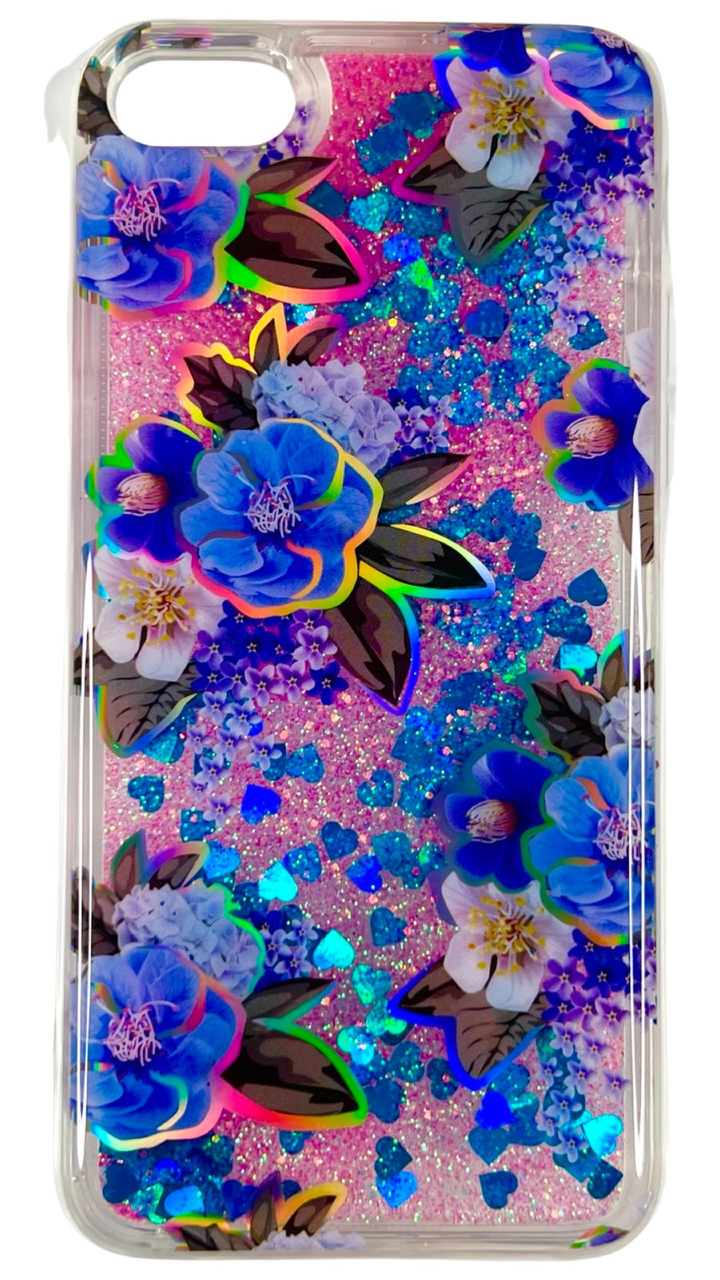 

Перетекающий TPU чехол New Star для Apple iPhone 7 / 8 (на айфон 7 8) Голубые листья, Разные цвета