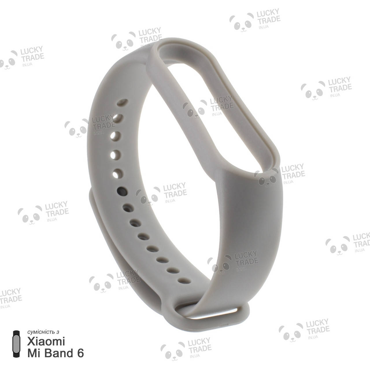 

Ремешок Xiaomi Mi Band 6 силиконовый однотонный браслет Светло-серый [103901]