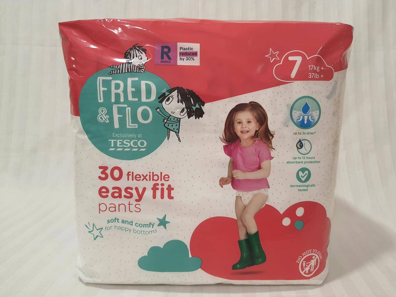 

Подгузники-трусики Fred&Flo (Tesco) pants 7 (17+кг) в упаковке 30 шт., Белый